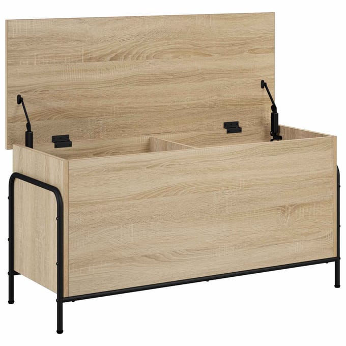 vidaXL - Opbergbox - Sonoma - Eiken - 80 - x - 40 - x - 49,5 - cm - Bewerkt - hout