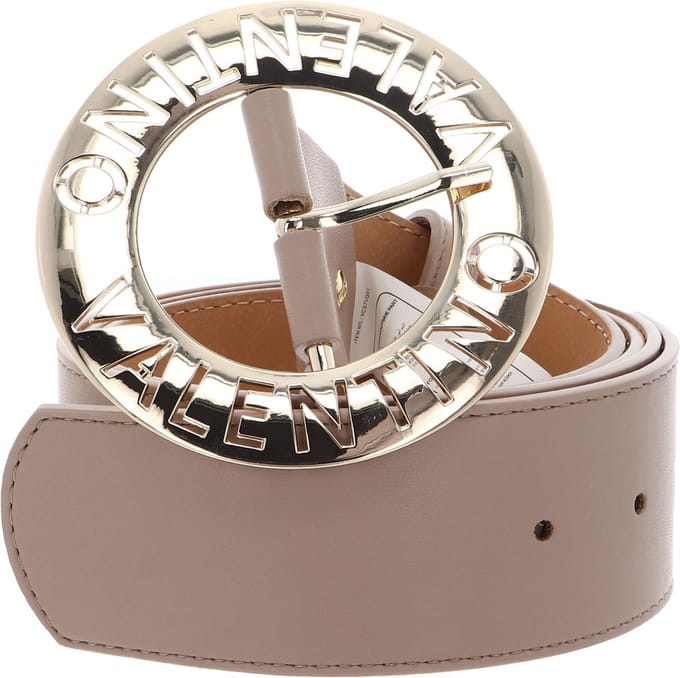 VALENTINO Riem Hampton Pin Buckle Belt W75 Beig / Oro Beige