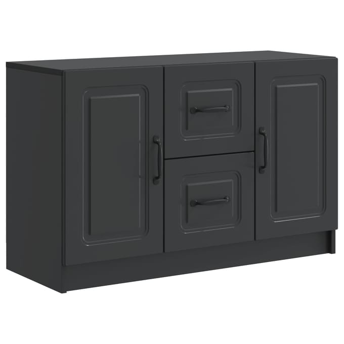 vidaXL - Dressoir - Zwart - 89 - x - 34,5 - x - 57 - cm - Bewerkt - hout