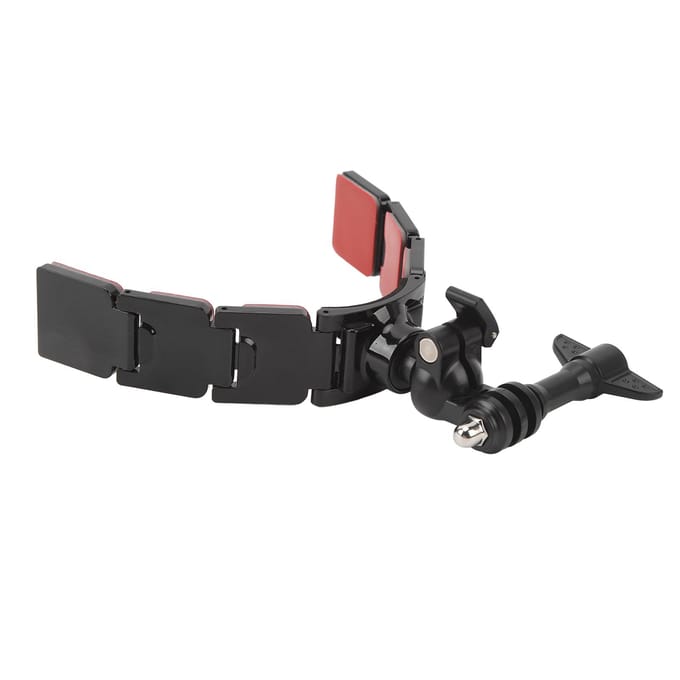 Motorhelm Kinbevestiging voor Actiecamera 3 Secties Afneembaar Dubbelzijdig Zelfklevend 360 black