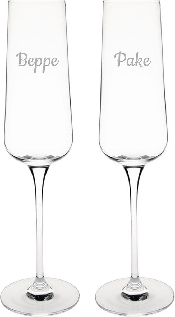 Gegraveerde Champagneglas 27cl Pake & Beppe