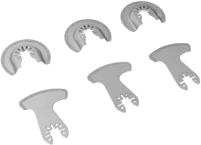 Zaagbladen Set - Multitool Bladen - Materiaal Bewerken - Diamant Carbide Coating - 6 Stuks - Zilver