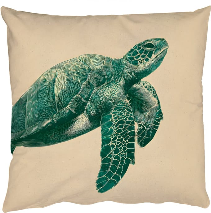 Sierkussens - Kussentjes Woonkamer - 50x50 cm - Schildpad - Sierlijk - Groen - Schild
