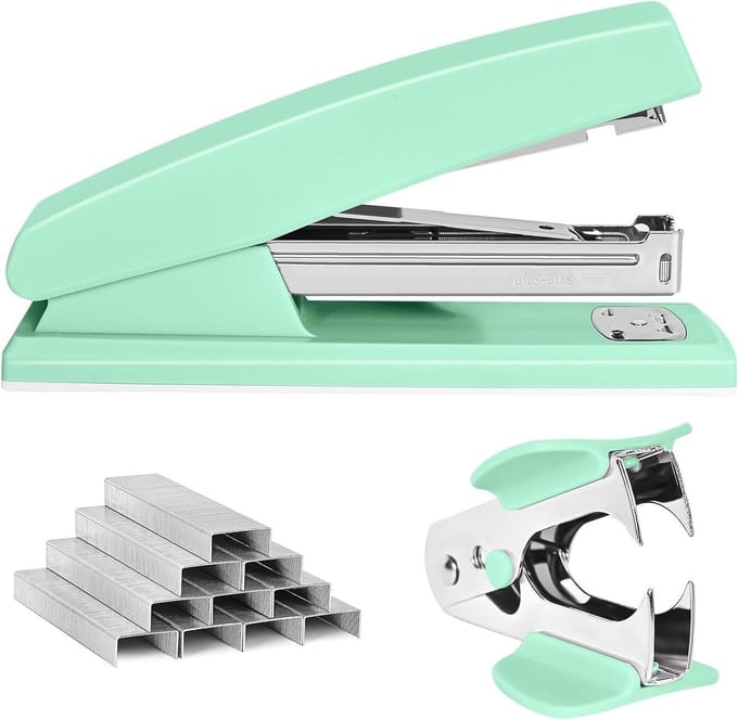 Nietmachine - Kantoornietmachine Bureau - Papier Binden - Geïntegreerde Nietverwijderaar - 25 Vel Capaciteit - Groen