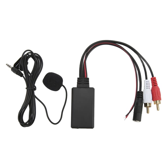 Auto Bluetooth AUX IN Kabel Adapter Draadloze Handsfree Bellen Microfoon voor Stereo met 2RCA Audio Poort black