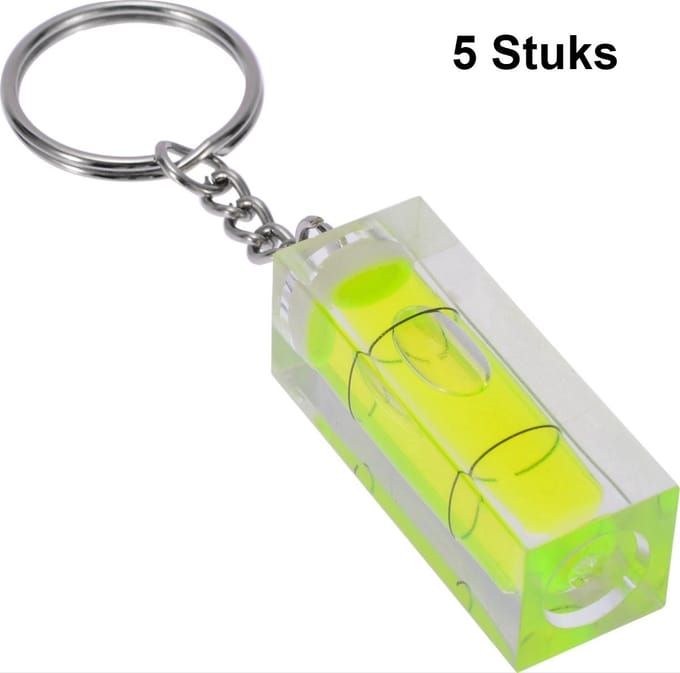 *** 5 Stuks Waterpas-sleutelhanger: de perfecte tool voor elke klus - Bouwvakker Klusser - van Heble® ***