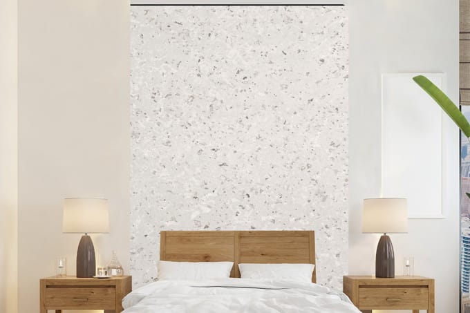 Behang - Fotobehang Graniet - Grijs - Patroon - Design - Wit - Breedte 180 cm x hoogte 280 cm