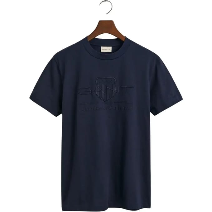 Gant D1 Tonal Archive Shield T-shirt Met Korte Mouwen Blauw S Man