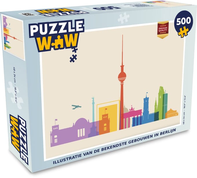Puzzel Illustratie van de bekendste gebouwen in Berlijn - Legpuzzel - Puzzel 500 stukjes