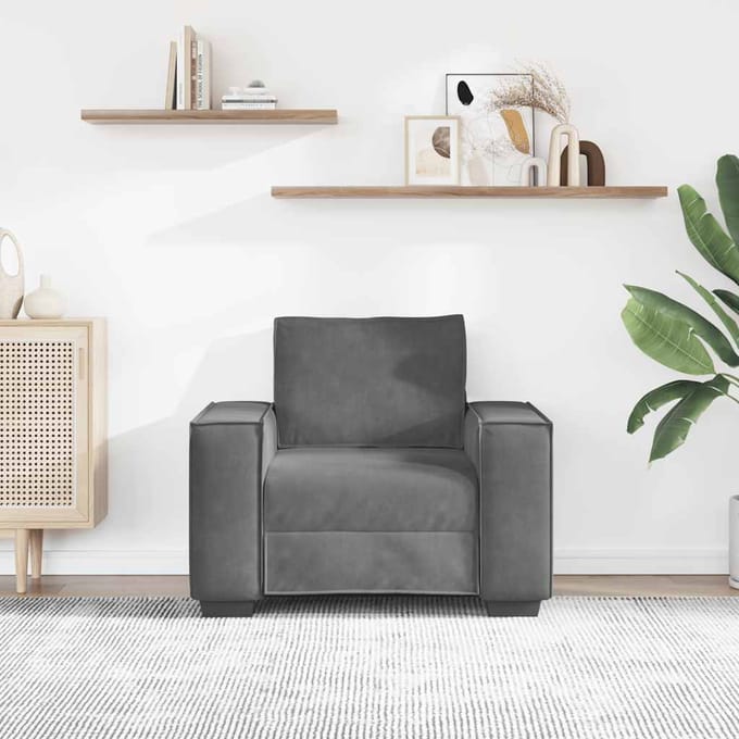 vidaXL - Fauteuil - 100x78x84 - cm - fluweel - donkergrijs