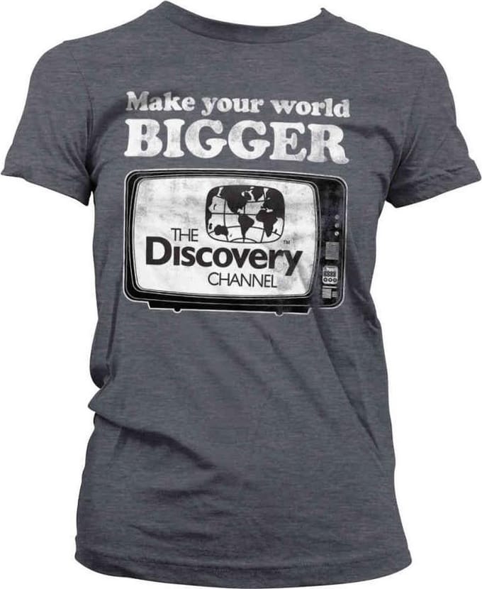 Discovery Channel Dames Tshirt -XL- Make Your World Bigger Grijs