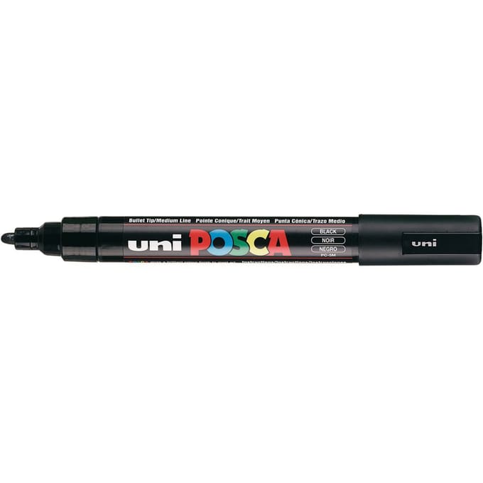Verfstift zwart - Waterbasis - Conische punt medium - 1 stuk