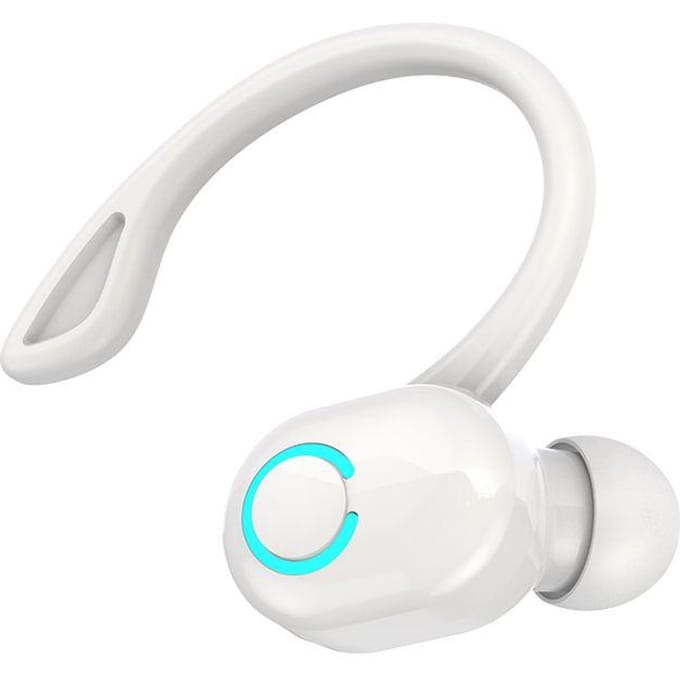 S10 Draadloze zakelijke hoofdtelefoon Oorhaak Bluetooth 5.2-headset met microfoon HIFI Stereo Stembediening Oortelefoon Waterdicht Ruisonderdrukking wit