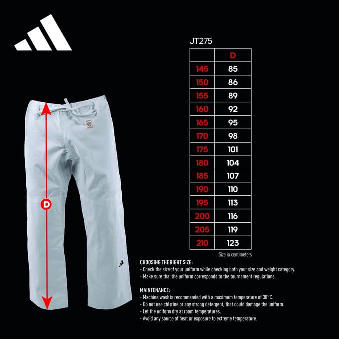 Judobroek Adidas | IJF-goedgekeurd | Wit (Maat: 180)