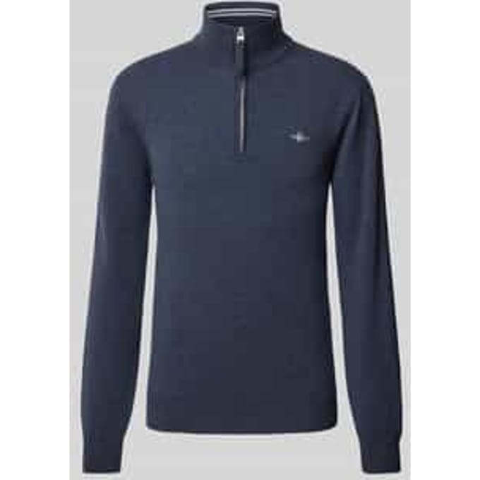 Gant Trui Superfijne Lamswol Half-Zip Dark Navy Melange / male