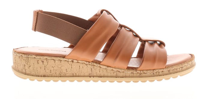 Hush Puppies Dames Sandalen Eden Leer Elastisch Tan