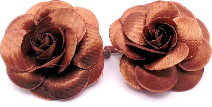 2 roosjes klein met duckklem bruin - Herfst - Herfstkleuren