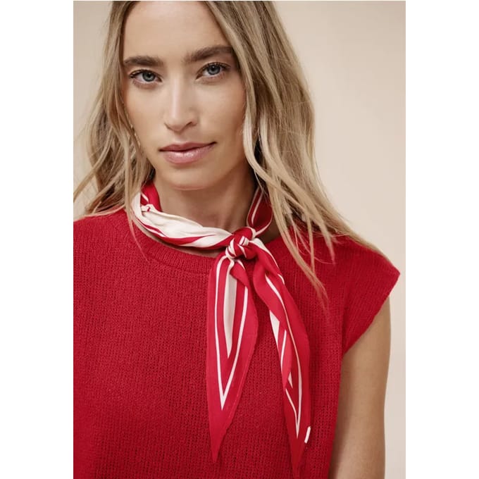 Top met overhangende schouders in een gebreide look