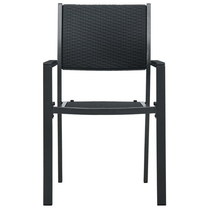 vidaXL - Tuinstoel - 2 - st - rattan-look - kunststof - zwart