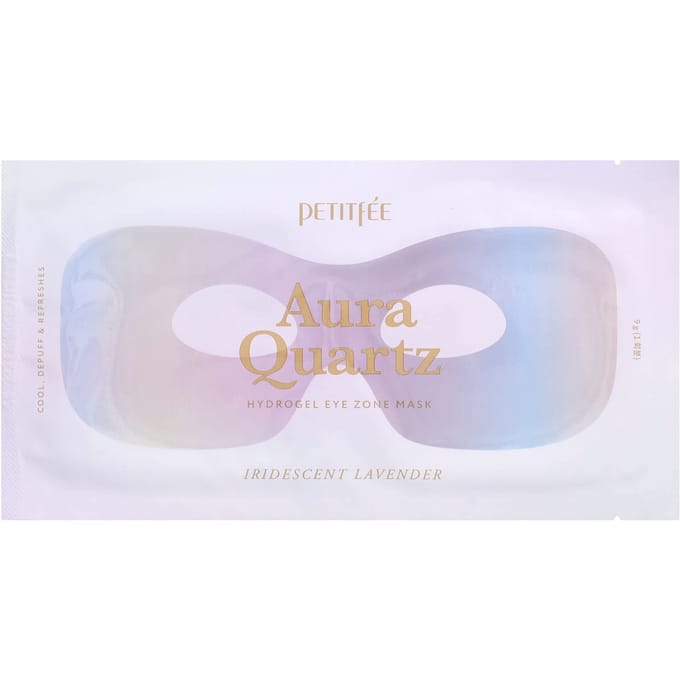 Petitfee, Quartz Aura, Masque de Beauté Hydrogel pour la Zone des Yeux, Lavande Irisée, 1 masque, 9g white