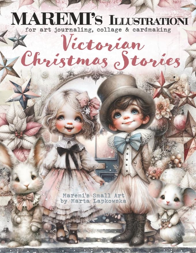 Victorian Christmas Stories, MAREMI'S SMALL ART, Illustrationi for art journaling, collage & cardmaking