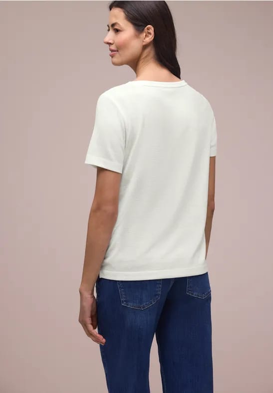 Shirt met ronde hals en tekst