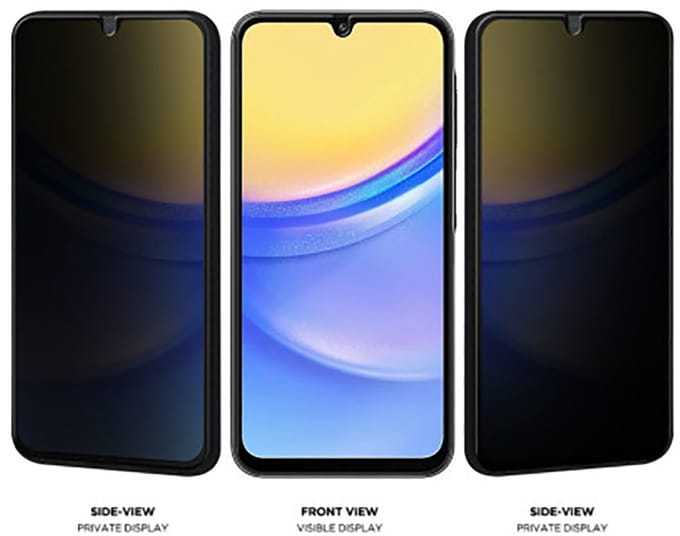 Eiger, Screenprotector geschikt voor Samsung Galaxy A16 4G / 5G - Privacy Glass 2.5D, Transparant zwart