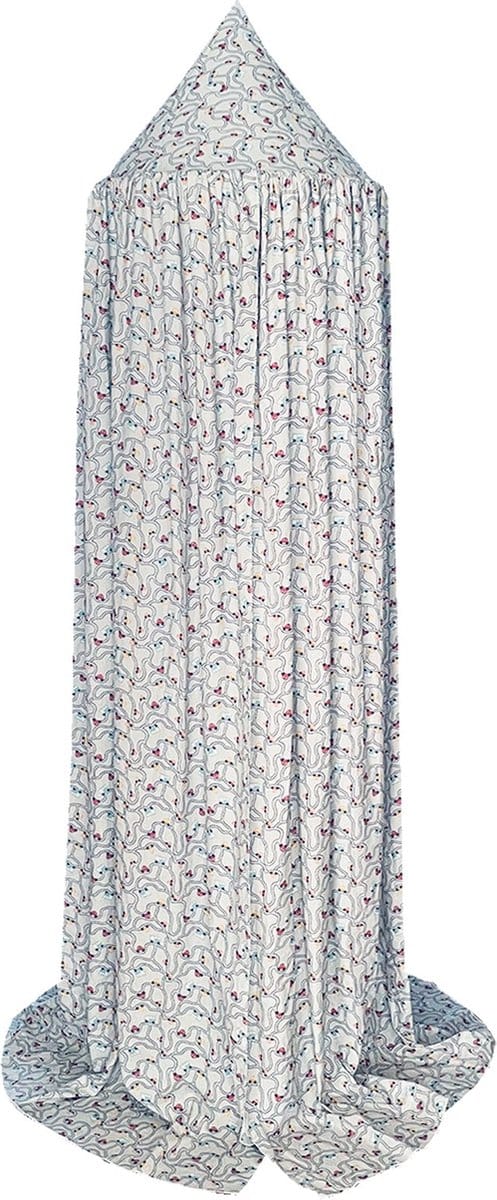 BINK Bedding Klamboesluier Traffic Grey met vrolijke auto print