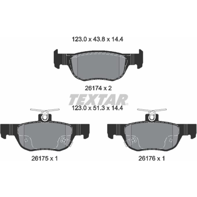 Remblokset TEXTAR 2617401, achter