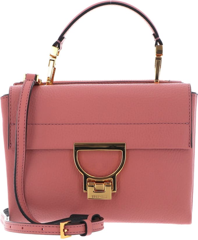 COCCINELLE Leren Schoudertas Avondtas Arlettis Handbag Grainy Leather Camelia Roze