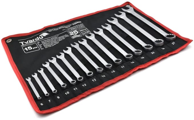 Tvardy 15-delige steeksleutelset - 6-27 mm - CRV staal - satijn afwerking - koud gesmeed