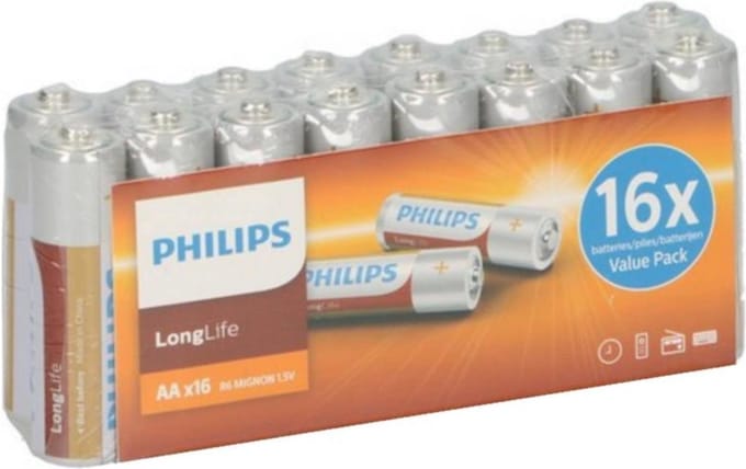 Philips LongLife Batterijen AA - voordeelverpakking - 16 stuks