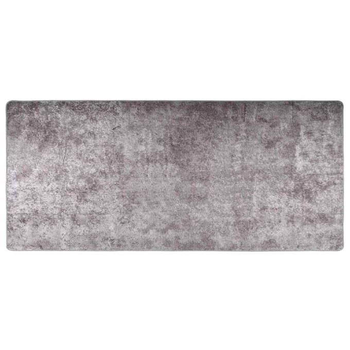 vidaXL - Vloerkleed - wasbaar - 80x300 - cm - grijs