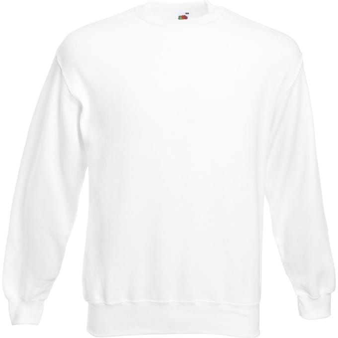 Fruit of the Loom Heren Klassiek 80/20 Ingezet Sweatshirt (Wit)