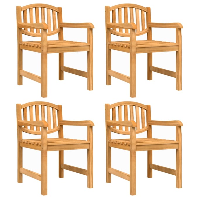 vidaXL - Tuinstoelen - 4 - st - 58x59x88 - cm - massief - teakhout