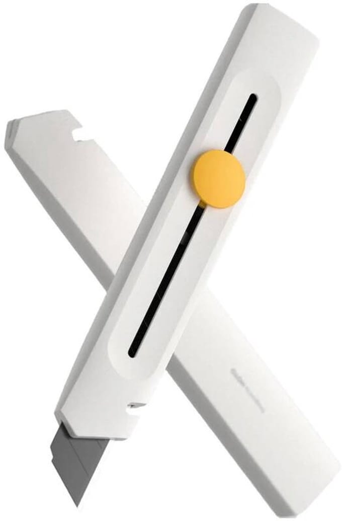 HOTO - Afbreekmes - Veiligheidsmes - Box Cutter - Uitschuifmes - Werkmes - Verpakking Opener - Kartonmes - Wit