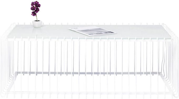 Salontafel Draad Rechthoek Wit 115x57cm