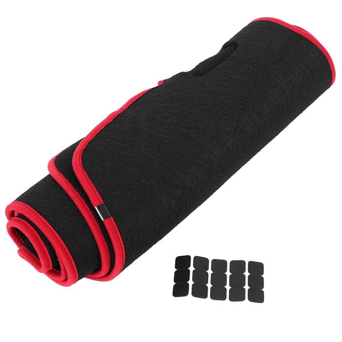Housse de tableau de bord pour voiture Tapis de tableau de bord Tapis de tableau de bord Pare-soleil Coussin antidérapant Compatible avec A6 2004 black