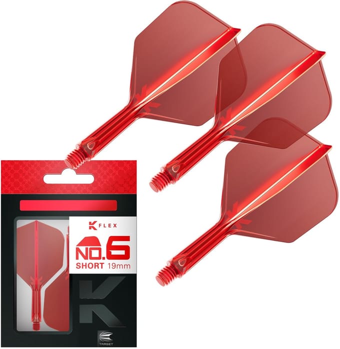 Target K-Flex Red NO6 - Dart Flights - Short