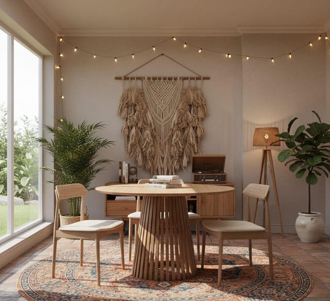 Ronde Eettafel Acaciahout Naturel - Naturel - Novihome