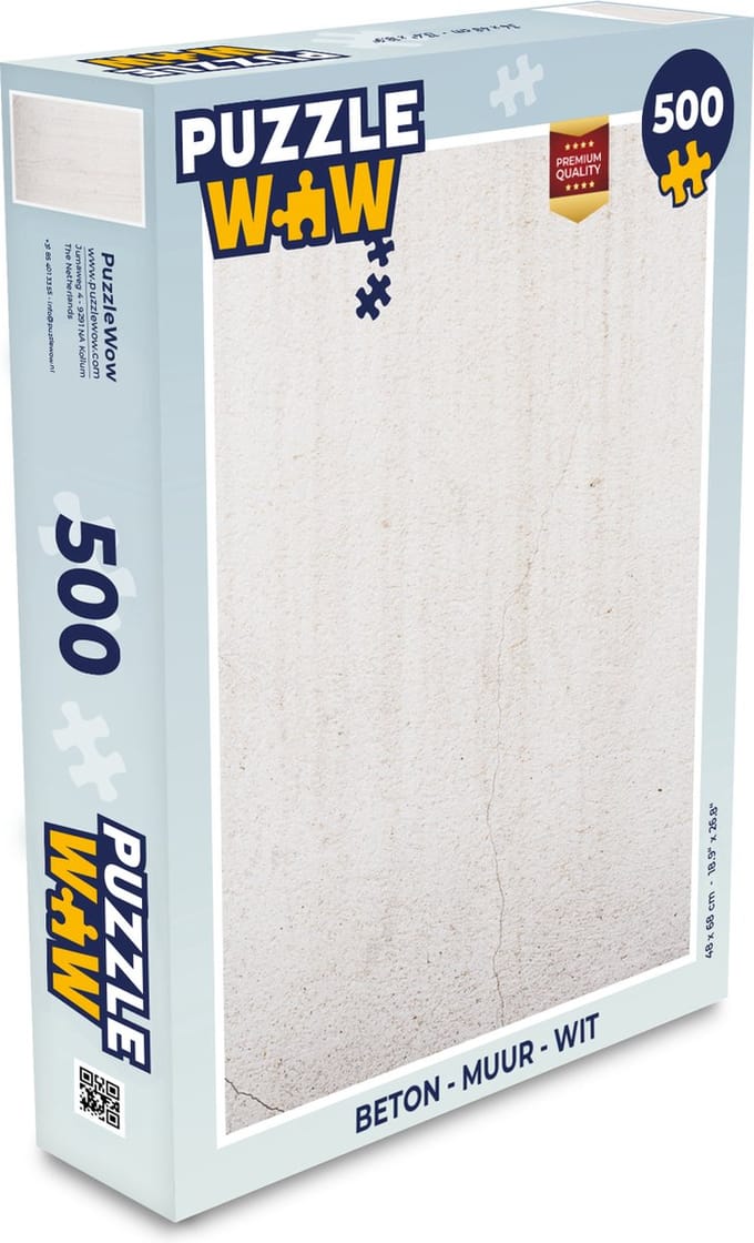 Puzzel Beton - Muur - Wit - Legpuzzel - Puzzel 500 stukjes