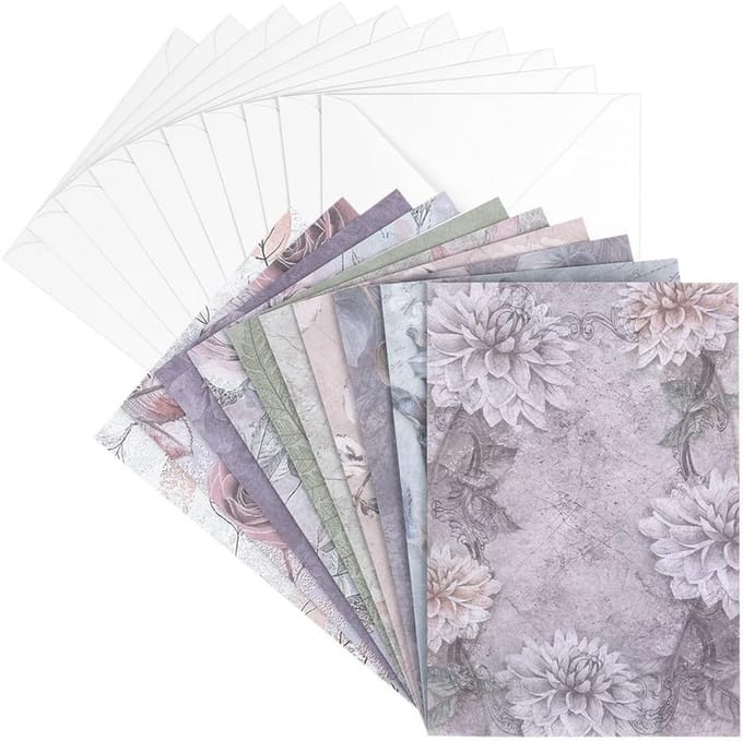 Set van 10 Blanco Wenskaarten met Enveloppen DIN B6 Kleurrijk Neutraal