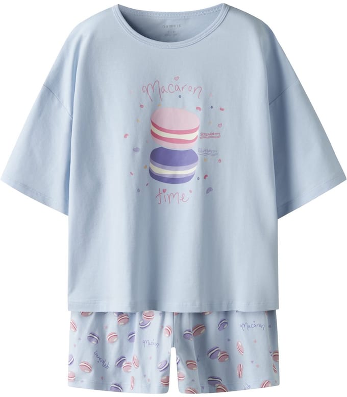 Name It Meisjes Korte Pyjama Set Shortama NKFNIGHTSET Macaron - Maat 98/104