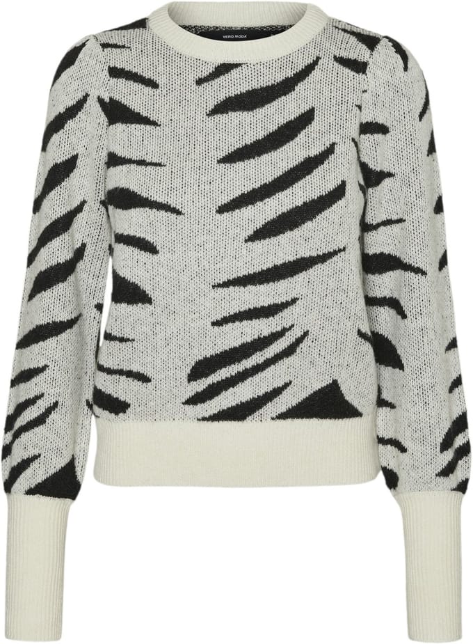 Vero Moda Trui Vmnewtari Ls O-neck Pullover Ga Boo 10290713 Birch/animal W B Dames Maat - XS