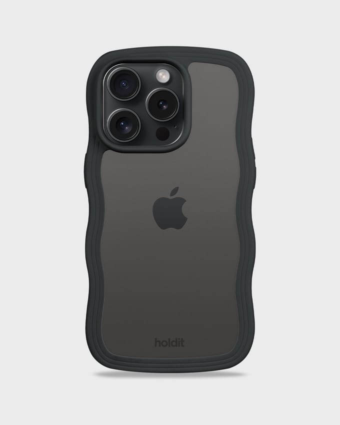 Phone Case Wavy Black/Transparent iPhone 15 Pro Max