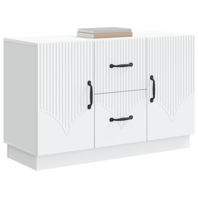vidaXL - Dressoir - Wit - 89 - x - 34,5 - x - 57 - cm - Bewerkt - hout