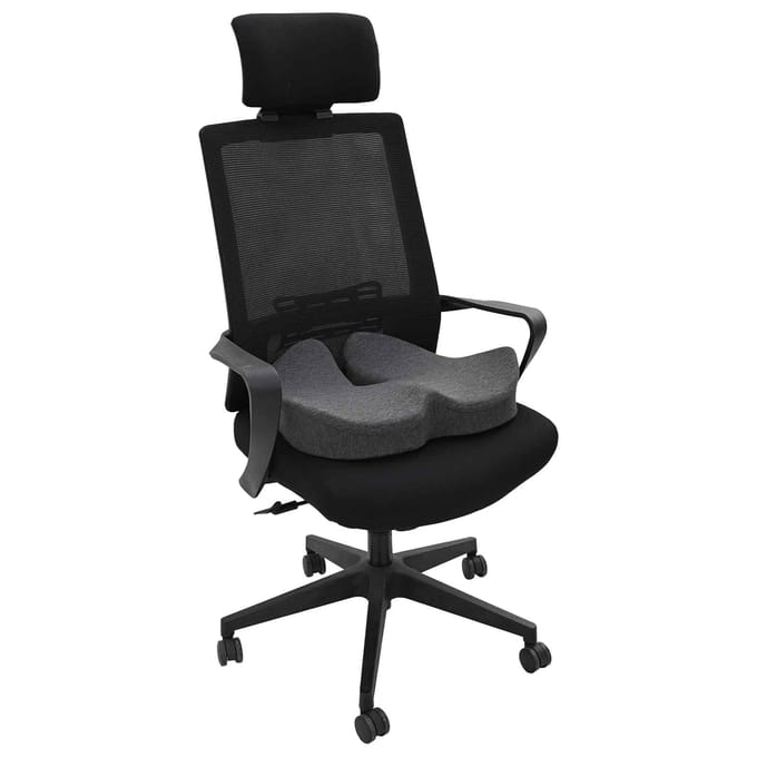 vidaXL - Zitkussen - Traagschuim - Donkergrijs - 48 - x - 42 - x - 11,5 - cm