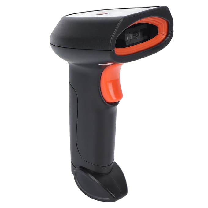 Handheld Barcodescanner Draadloos 2D Barcode AI Intelligente Spraakuitzending Scanner met Ontvanger black