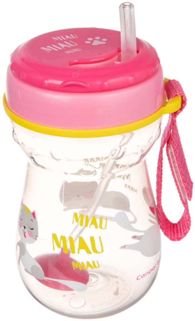 Canpol Babies | Innovative Cup met Flip-top Rietje | 350 ml | 9m+ | Roze