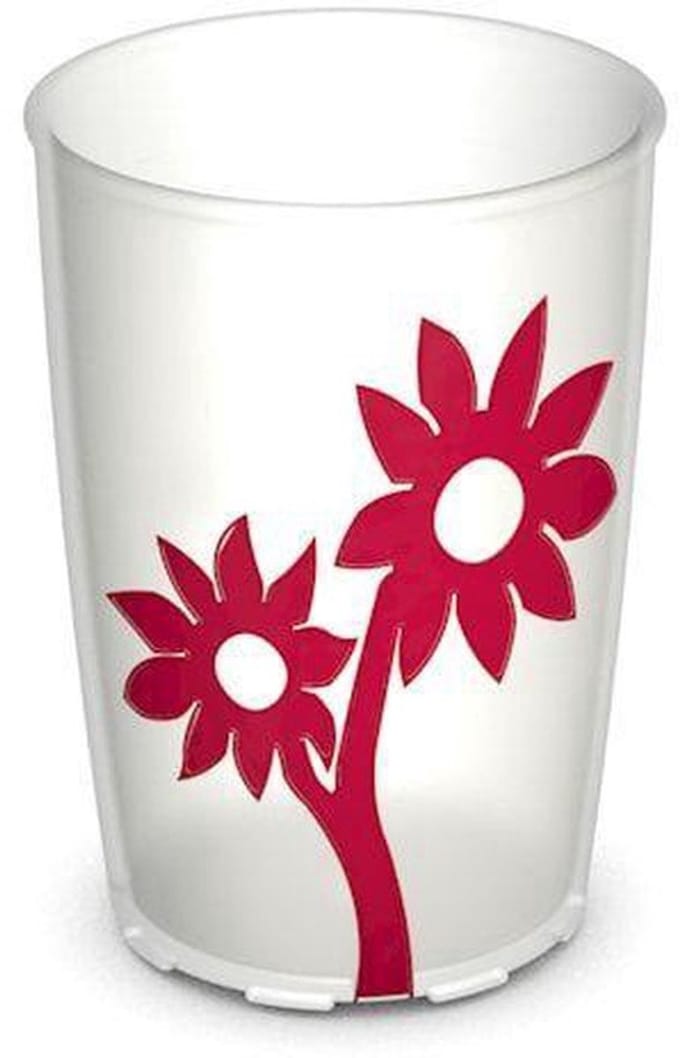 Antislip beker bloemen - Transparant
